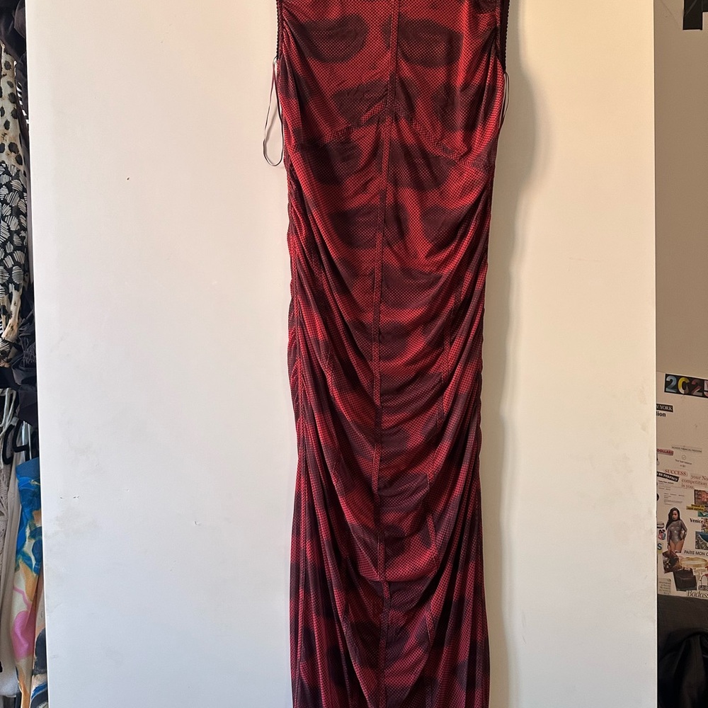 H&M Red Strapless Bodycon Maxi Dress